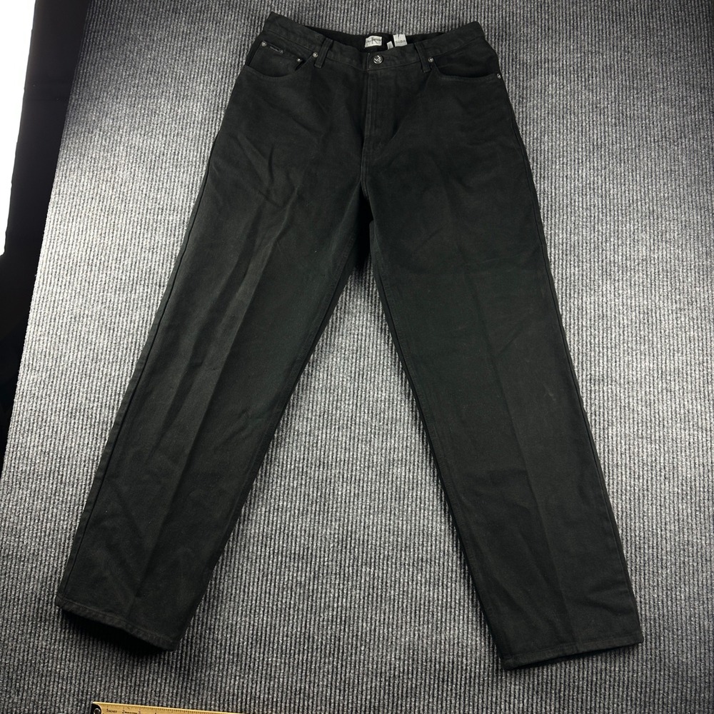 VTG Calvin Klein Jeans Mens 34x33 Black Straight Leg Denim Pants